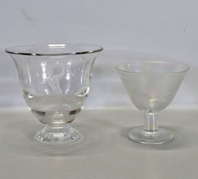 2 st. skål på fot, Kosta Boda samt Elme glasbruk, bl. a. Bertil Vallien