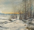Oljemålning, vintermotiv, signerad