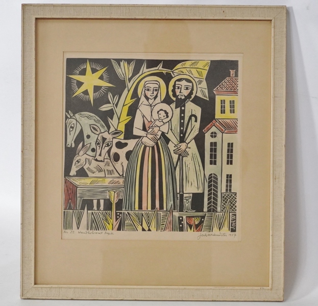 Tryck, Jerk Werkmäster, handkolorerat