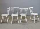 6 st pinnstolar, vitmålade, 1900-tal