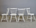 6 st pinnstolar, vitmålade, 1900-tal