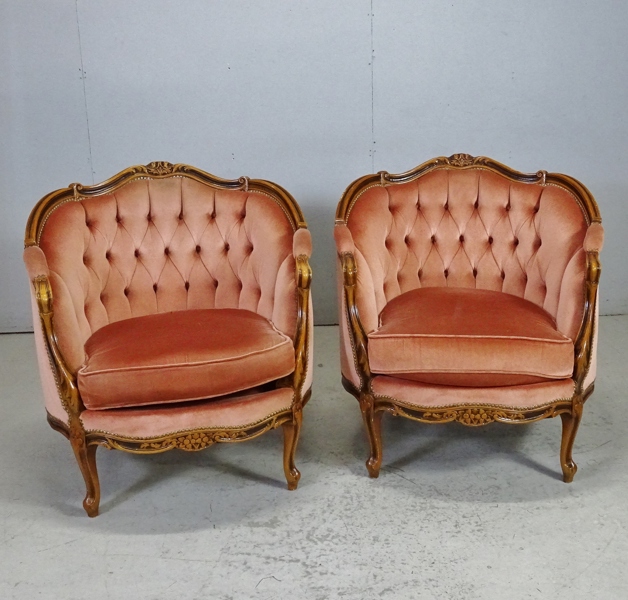 1 par fåtöljer, rokokostil, 1900-tal