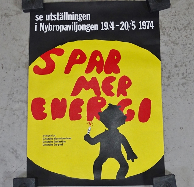 Utställningsaffisch, "Spar mer energi" 1974