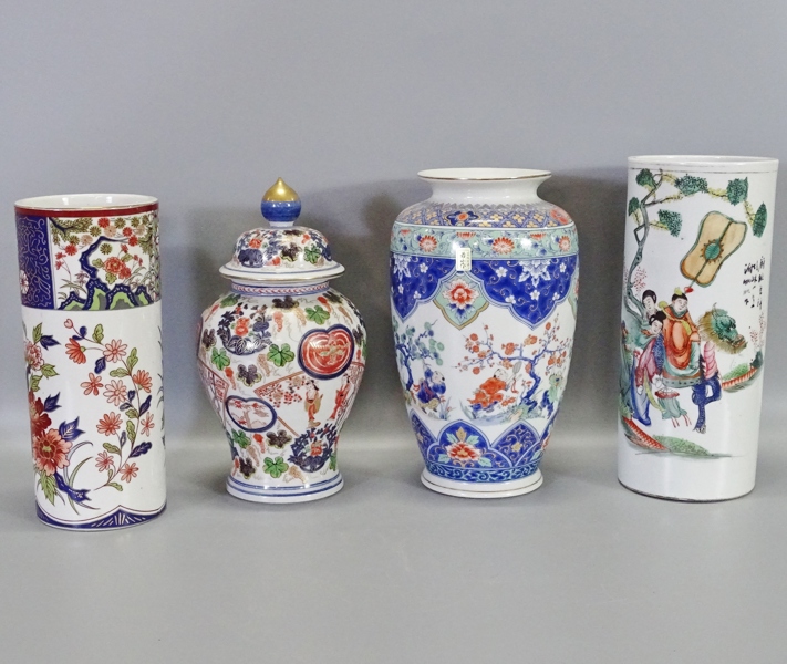 3 st. vaser samt lockurna, orientaliska, Kina, 1900-tal