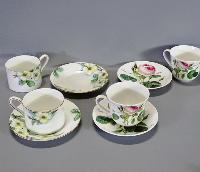 2+2 st tekoppar med fat, England, 1900-tal