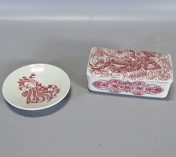 Lockask samt litet fat, Bjørn Wiinblad, Nymølle, Danmark