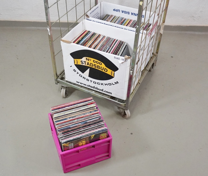 Parti vinylskivor, mestadels Maxi, blandade genrer