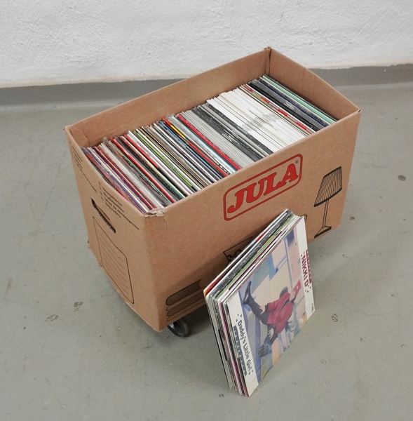 Parti vinylskivor, mestadels Maxi, blandade genrer