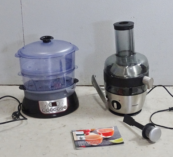 Centrifugal juicer och ångkokare, Philips, HR1921/20/AC samt HD 9140