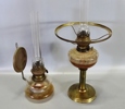 2 st fotogenlampor, mässing, 1900-tal