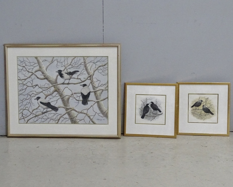 3 st.akvareller, Sten Kärvinge