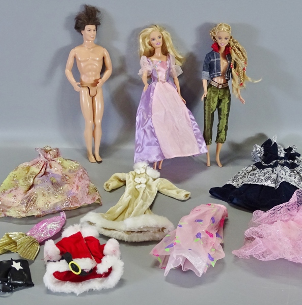 3 st. dockor "Barbie samt Ken" m.m. Matell INC. 1999 samt 1968