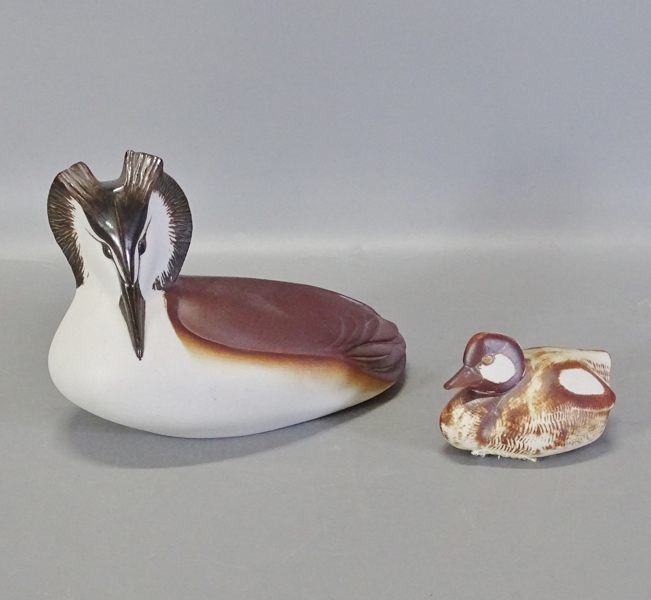 2 st. figuriner Skäggdopping samt liten knipa, Paul Hoff, Gustavsberg, 1900-*tal