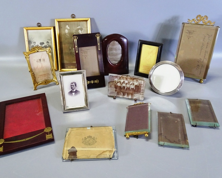 Parti äldre fotoramar, 15 delar, 18/1900-tal