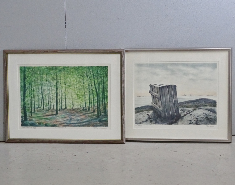 2 st. litografi, Björn Lindroth
