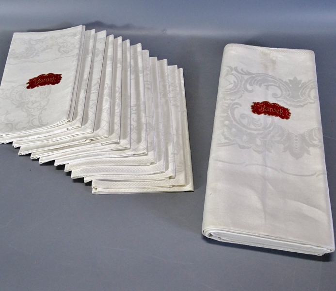 Matsalsduk samt 12 st. servetter, Barock, 1900-tal
