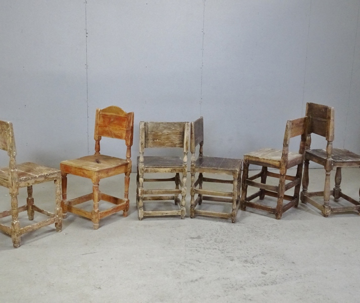 6 st stolar, allmoge, 1800-tal, snarlika