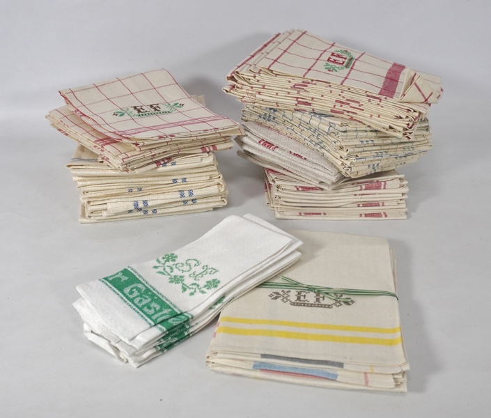 Parti kökshanddukar, bl a linne, 1900-tal