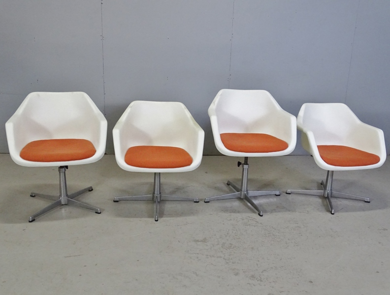 4 st. snurrfåtöljer "Overman" Robin Day, 1960-tal