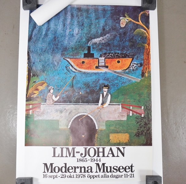 2 st utställningsaffischer, Lim-Johan samt Erland Cullberg, Moderna Museet