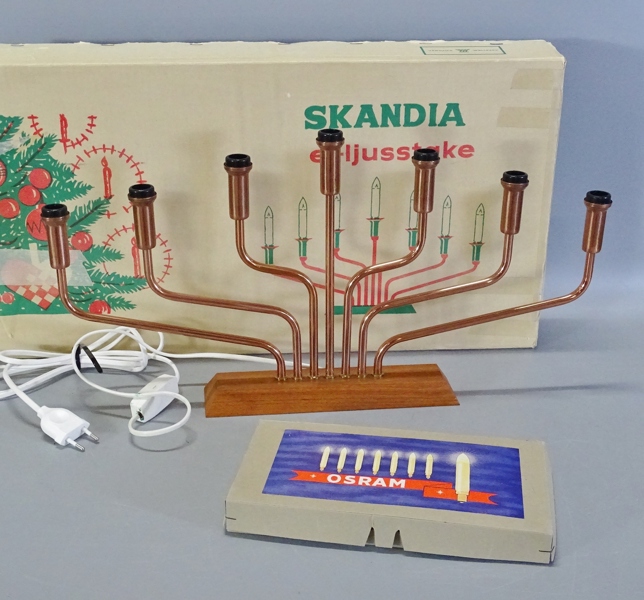 Adventsljusstake, "El-ljusstake" Skandia, 1900-*talets mitt
