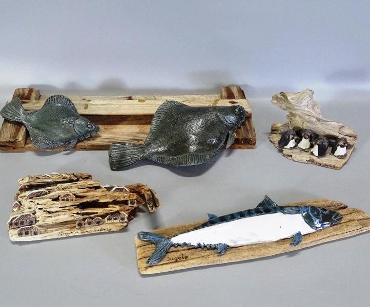 4 st. reliefer "Nautiskt motiv" oidentifierad konstnär