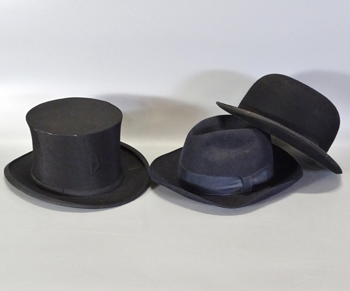 Stormhatt, fedora samt plommonstop, 1900-tal