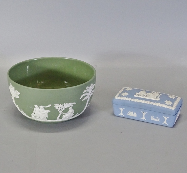 Skål samt lockask, Wedgwood, Jasperware, 1900-tal, England