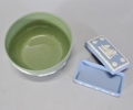 Skål samt lockask, Wedgwood, Jasperware, 1900-tal, England