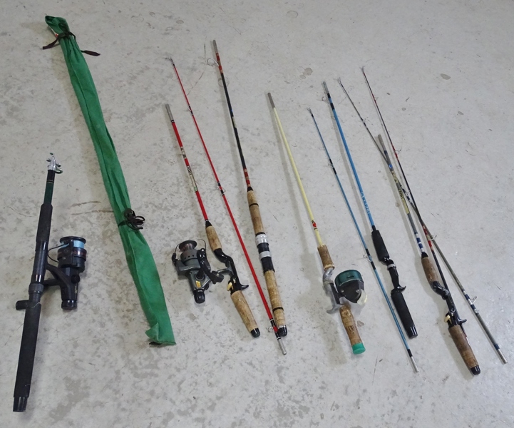 Parti fiskeutrustning, mestadels ABU