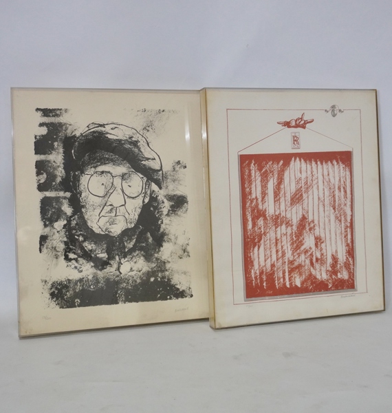 2 st litografier, Carl Fredrik Reuterswärd