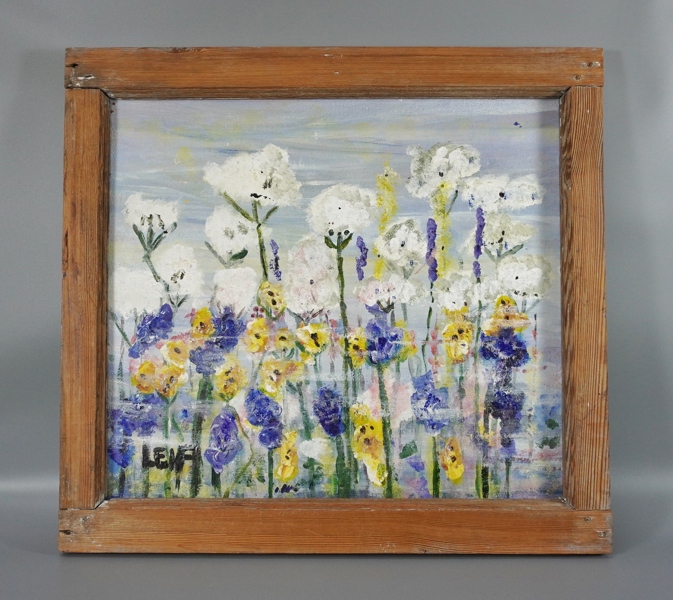 Oljemålning "ut genom fönstret..."