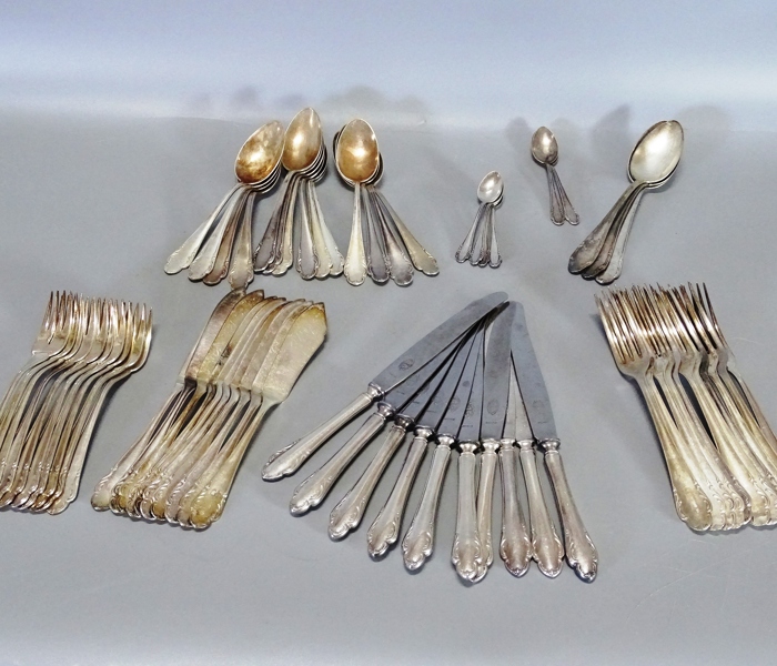 Bestick, 64 delar "Haga" nysilver