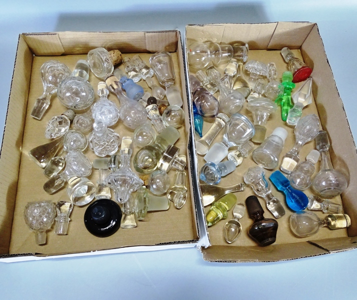 Samling Karaff-proppar, kristall/glas