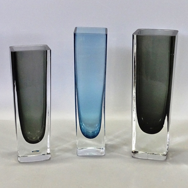 3 st glasvaser, 1900-tal