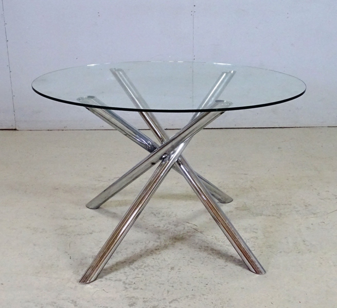 Bord, krom / oval glasskiva, 2000-tal