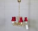 Taklampa, prismor, gulmetall, 1900-tal