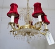 Taklampa, prismor, gulmetall, 1900-tal