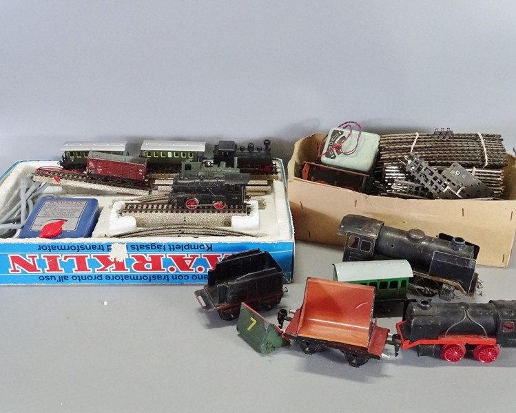 Parti diverse tågbanedelar, bl. a. Märklin, 1900-tal