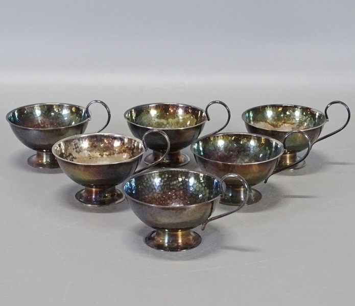 6 st. punschmuggar, GAB, silver, 1987