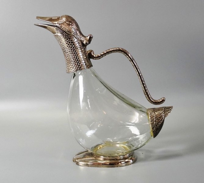 Vinkaraff, "Anka" nysilver/glas, 1900-tal