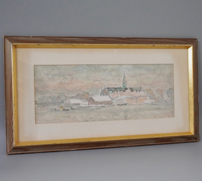 Oljemålning, Vy mot Nordiska Museet, Einar Palme