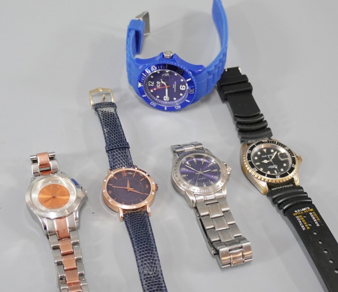 5 st armbandsur, olika märken