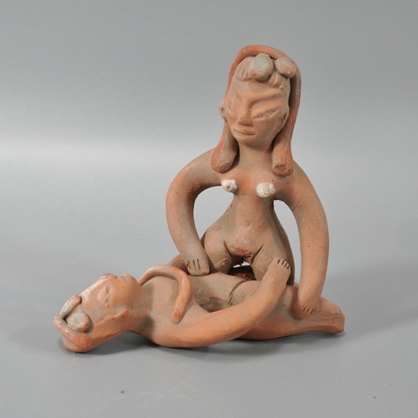 Figurin, lergods, erotisk, 1900-tal