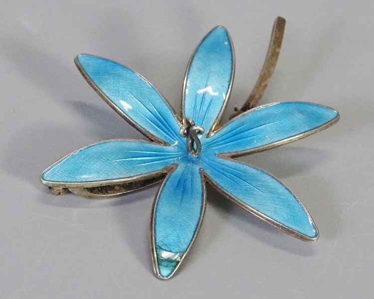 Brosch, emalj/silver, Norge