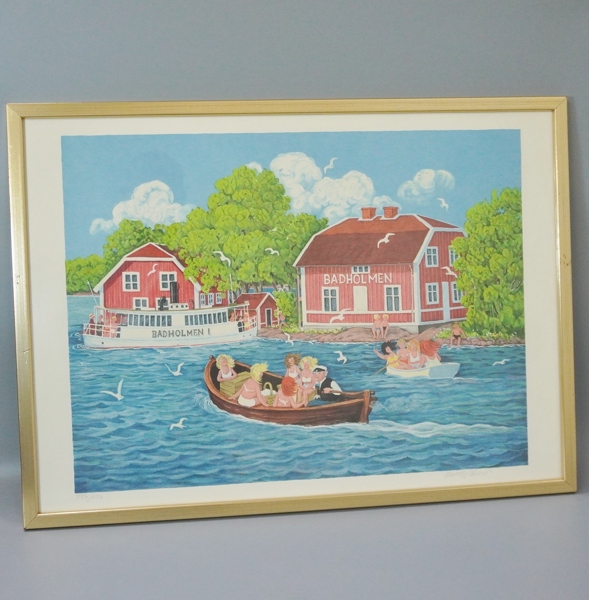 Litografi, Bert Håge Häverö "Badholmen"