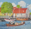 Litografi, Bert Håge Häverö "Båtutflykt"