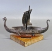 Skulptur, silver "Vikingaskepp" BEH, 1973