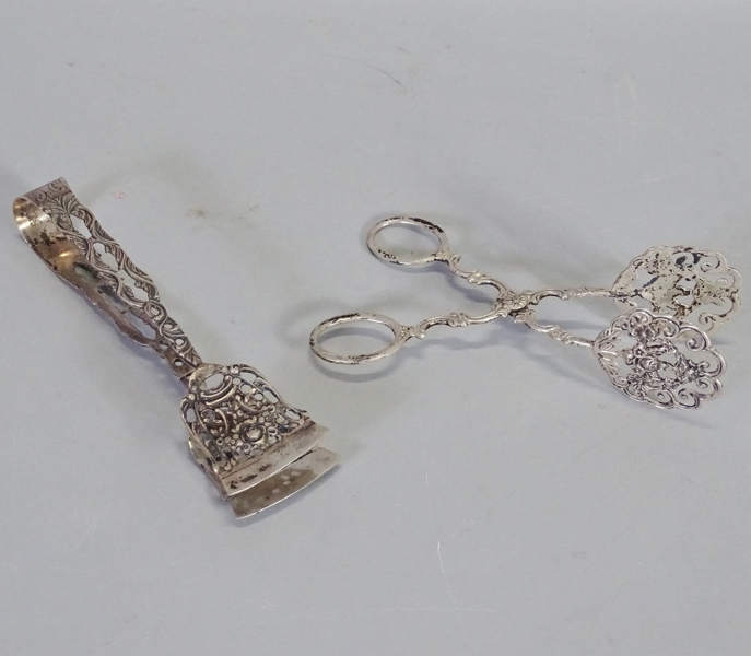2 st. kaktänger, silver, 1900-tal