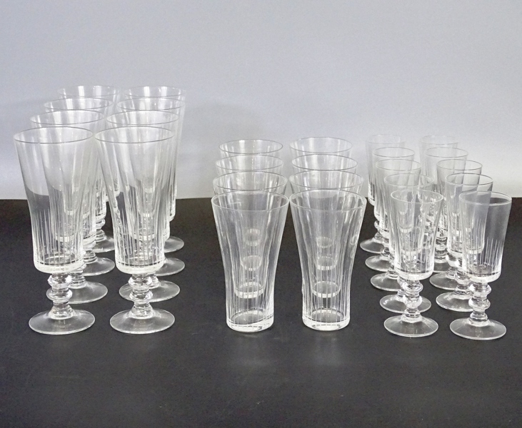 Glasservis "Chevalier" Bengt Orup, Johansfors, 1900-tal, 16 delar